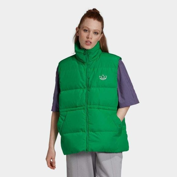 adidas Jackets & Blazers - NEW Size XS X-Small   Adidas Originals Green Down Zip-Up Puffer Vest GD2521